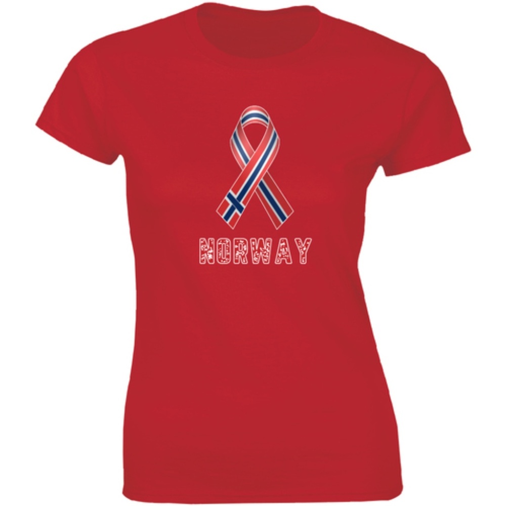 Norway Flag Ribbon Fuck Cancer Cute T-shirt Tee